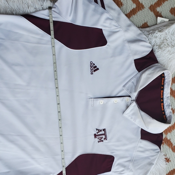 Mens Adidas Texas A&M white Polo - Picture 7 of 11
